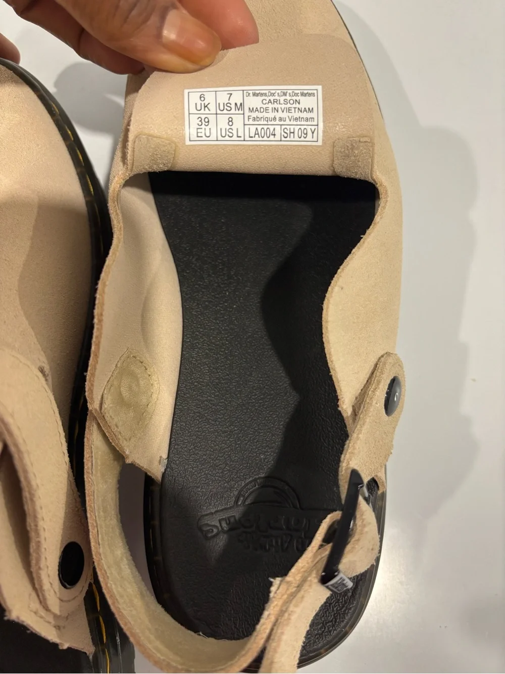 Dr. Martens Men's Beige Suede Slingback Clogs